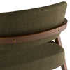 Sacks Mid-Century Modern Green Fabric + Walnut Dining Chair