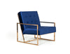 Modrest Samara Modern Blue & Gold Accent Chair Model VGVCB8390A
