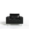 Divani Casa Schmidt Modern Black Leather Sofa & 2 Chairs Model VGKK-KF.7020-SET-BLK
