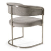 Sebastian Modern Grey Fabric + Stainless Steel Dining Chair