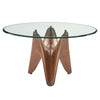 Modrest Seguin Round Glass & Walnut Dining Table Model VGCSRT-20045-BRN-DT