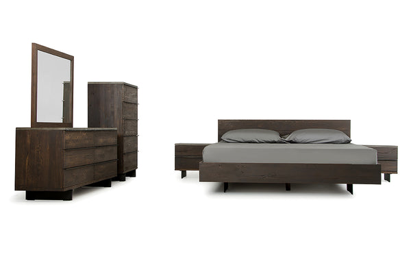 Queen Modrest Selma Modern Dark Aged Oak & Concrete Bedroom Set Model VGEDSELMA-SET-Q