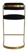 Modrest Shandra Black Velvet & Gold Counter Stool Model VGRHRHS-CS-220-FB-BLK-BS