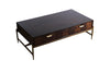 Modrest Shane Modern Acacia & Brass Coffee Table Model VGNXMEMPHIS-ACA-CT