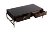 Modrest Shane Modern Acacia & Brass Coffee Table Model VGNXMEMPHIS-ACA-CT