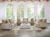 Furniture of America Loughlin Light Brown/Ivory Transitional Ottoman Model SM5193-OT