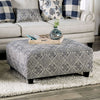 Furniture of America Nash Ivory/Navy Transitional Ottoman Model SM8101-OT