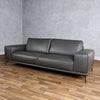 Lamod Italia Soho Italian Grey Nirvana Fume Leather Sofa Model VGDTSOHO-SF-GREY-S