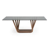 Modrest Solvang Contemporary Grey Glass & Walnut Rectangular Dining Table Model VGBB-MI1312