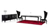 A&X Sovereign Transitional Black Crocodile Dining Table With Black Gloss Legs Model VGUNRC830-220-BLK