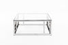 Modrest Stephen Modern Glass & Stainless Steel Square Coffee TableModel VGHB-341E