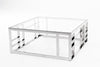 Modrest Stephen Modern Glass & Stainless Steel Square Coffee TableModel VGHB-341E