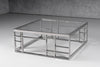 Modrest Stephen Modern Glass & Stainless Steel Square Coffee TableModel VGHB-341E