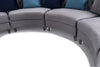 Divani Casa Darla Modern Grey Velvet Curved Sectional Sofa Model VG2T1124-5P-GRY
