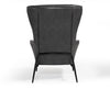 Divani Casa Susan Modern Dark Grey Leatherette Lounge Chair Model VGBNEC-084-GRY