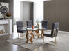 Modrest Javier Modern Glass & Rosegold Dining Table Model VGVCT088L