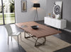 Modrest Addy Modern Walnut & Stainless Steel Dining Table Model VGVCT1301S-24