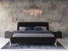 Modrest Legend Modern Black Velvet & Rosegold Bed Model VGVCBD8111-15-BLKROSE-BED