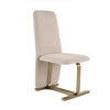 Modrest Tasha Modern Beige Linen & Brushed Brass Dining Chair (Set Of 2) Model VGVC-B2133-BGELN