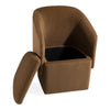 Tassell Modern Brown Fabric Dining Chair w/ Castor Wheels