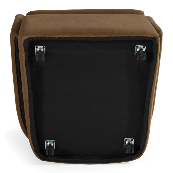 Tassell Modern Brown Fabric Dining Chair w/ Castor Wheels