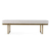 Modrest Tatum Modern Off White Fabric & Brass Dining Bench Model VGGA-8671BE-OFF