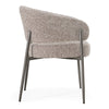 Thomas Modern Grey Fabric + Pewter Dining Chair
