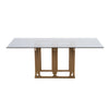 Modrest Token Modern Smoked Grey Glass & Rosegold Dining Table Model VGVCT816