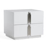 Modrest Token Modern White & Stainless Steel Nightstand Model VGVCN815-WHITE-NS