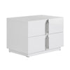Modrest Token Modern White & Stainless Steel Large Nightstand Model VGVCN815-L-WHITE-NS