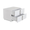 Modrest Token Modern White & Stainless Steel Large Nightstand Model VGVCN815-L-WHITE-NS