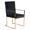 Modrest Trea Modern Black Velvet & Rosegold Dining Chair Model VGVCB0298A-BLK-DC