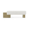 Modrest Triumph Contemporary Off White Fabric & Antique Brass Bench Model VGFA-CH2500