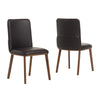 Modrest Utah Modern Walnut And Brown Eco Leather Dining Chair Set Of 2 Model VGMAMI-973