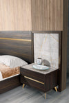 Nova Domus Velondra Eastern King Modern Eucalypto & Marble Bed With Two Nightstands Model VGACVELONDRA-BED-2NS-EK