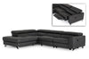 Divani Casa Versa Modern Grey Teco Leather Laf Chaise Sectional With Recliner Model VGKNE9112-GREY1-SECT