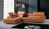 Italian Leather Divani Casa Citadel Modern Leather Sectional Sofa Model VGKNK8482-ORG-IL