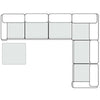 Divani Casa Vicki Modern Grey Fabric Modular Sectional Sofa 7 Piece Sectional Model VGKK-KF.8033-SECT-GRY-7-Piece Sectional