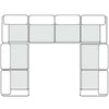 Divani Casa Vicki Modern Grey Fabric Modular Sectional Sofa 8 Piece Sectional Model VGKK-KF.8033-SECT-GRY-8-Piece Sectional