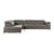Lamod Italia Viola Italian Contemporary Grey Leather Left Facing Sectional Sofa Model VGDTVIOLA-KIM-FUME-LAF-SECT