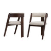 Modrest Washington Modern Cream Fabric & Brown Oak Dining Chair (Set Of 2) Model VGME121259-CRM-DC-1