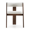Modrest Washington Modern Off White Fabric & Brown Oak Dining Chair (Set Of 2) Model VGME121259-OFFBRN-DC-1