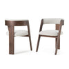 Modrest Washington Modern Off White Fabric & Brown Oak Dining Chair (Set Of 2) Model VGME121259-OFFBRN-DC-1