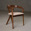 Modrest Weiss Mid Century Modern Light Brown Fabric & Walnut Dining Chair Model VGMAMI-1181-D12181-2