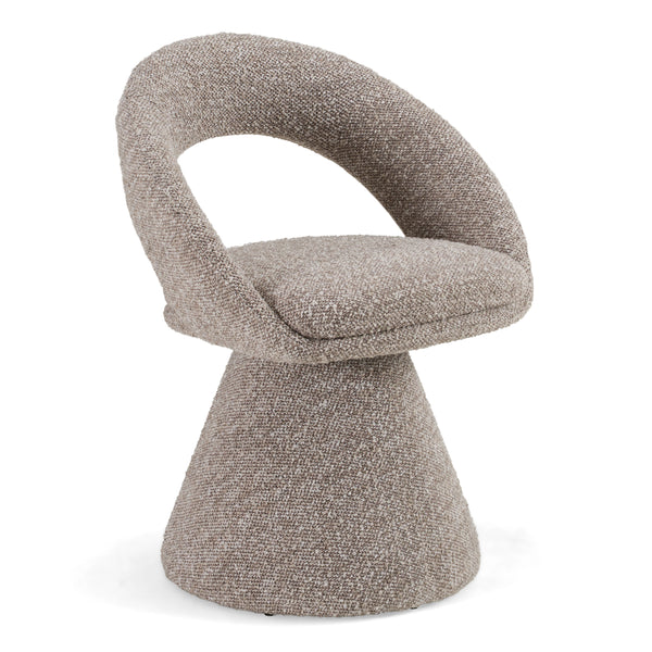 Wiles Modern Grey Fabric Swivel Dining Chair