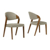 Modrest Arlo Mid Century Beige & Walnut Dining Chair (Set Of 2) Model VGCSCH-1488-GRY
