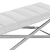 Modrest Xane Contemporary White & Brushed Stainless Steel Bench Model VGGAGA-8648BE-WHT-B