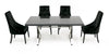 A&X Xavier Modern Black Crocodile & Stainless Steel Dining Table Model VGUNAA815-180-BLKCROC