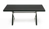 A&X Xavier Modern Black Crocodile & Stainless Steel Dining Table Model VGUNAA815-180-BLKCROC