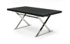 A&X Xavier Modern Black Crocodile & Stainless Steel Dining Table Model VGUNAA815-180-BLKCROC